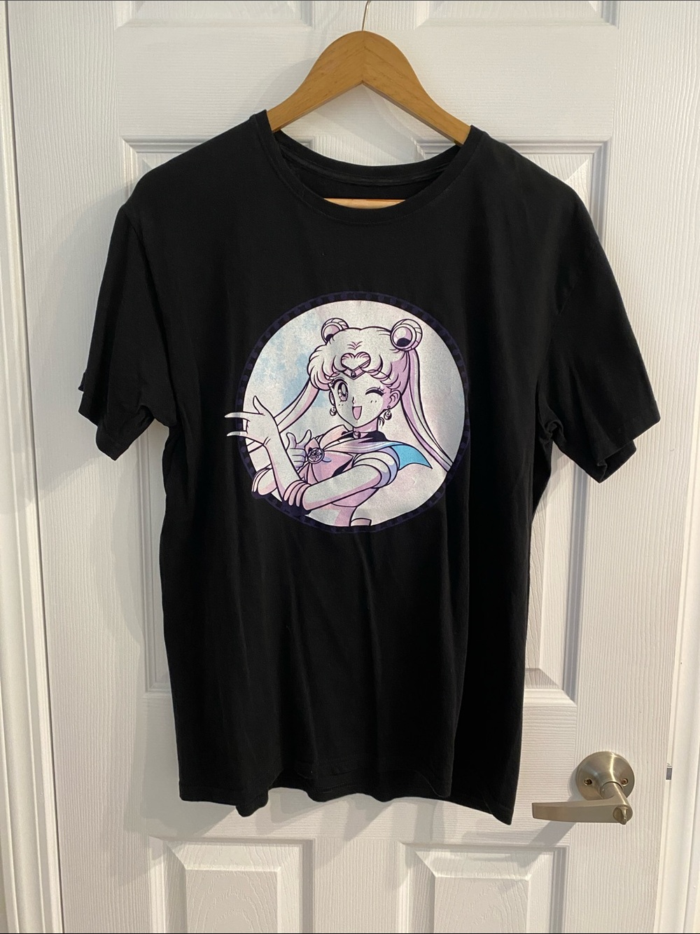 Black Graphic Sailor Moon Short Sleeve Tee size Medium unisex